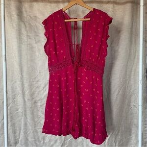 Free People Women’s Pink Romper with Lace